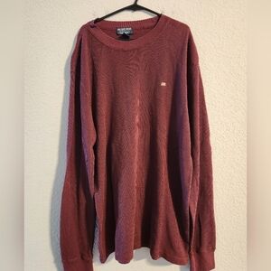 Polo Jeans Company Men’s maroon waffle knit long sleeve shirt size XL